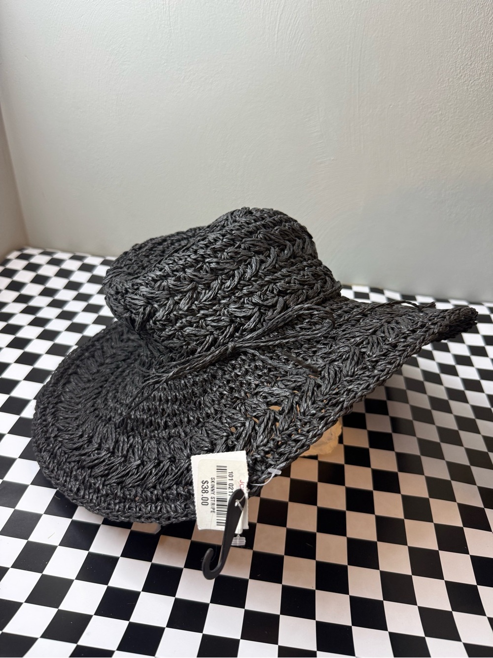 a.n.a Black Woven Sun Hat